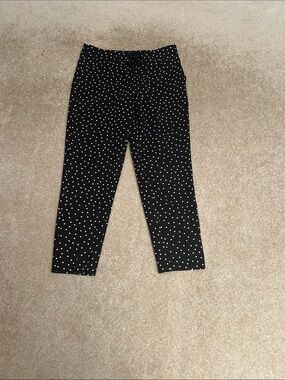 Ann Taylor Black Leggings with White Polka Dots